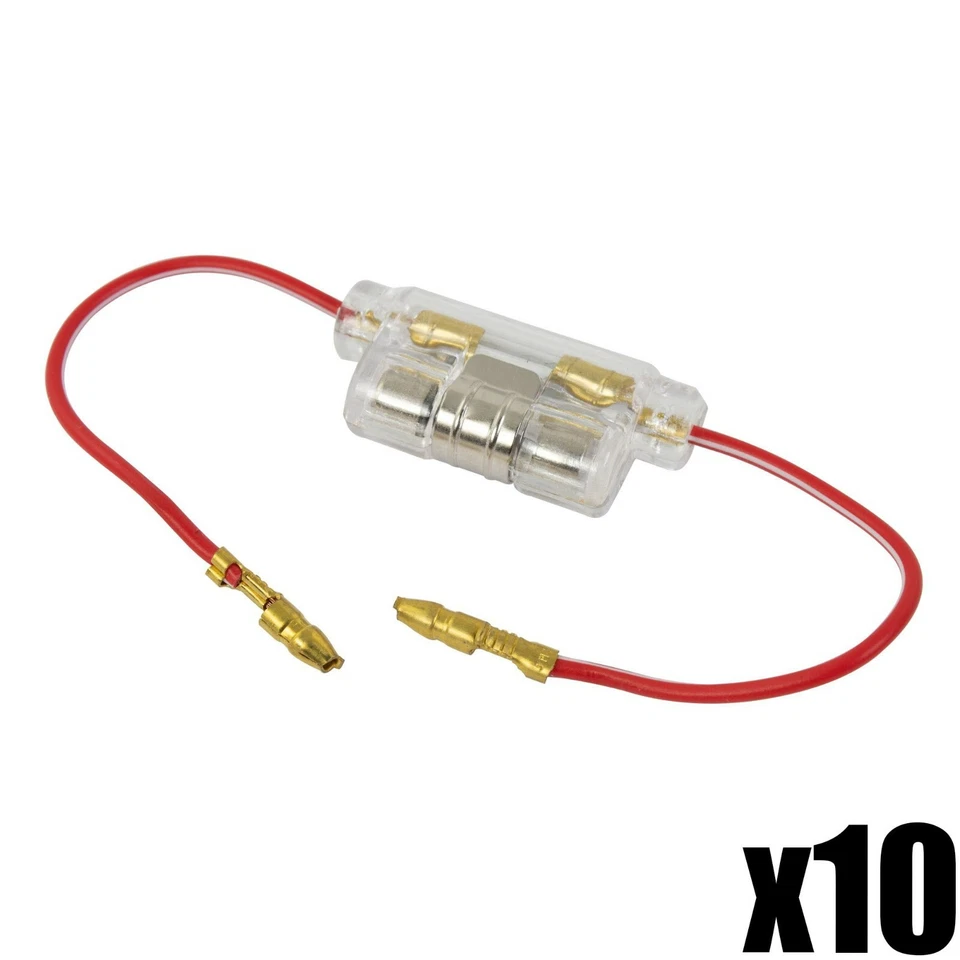 x10 Motorcycle Plastic In-Line Fuse Holders Piggy Back Style Spare 15A Fuses - Image 2 of 2
