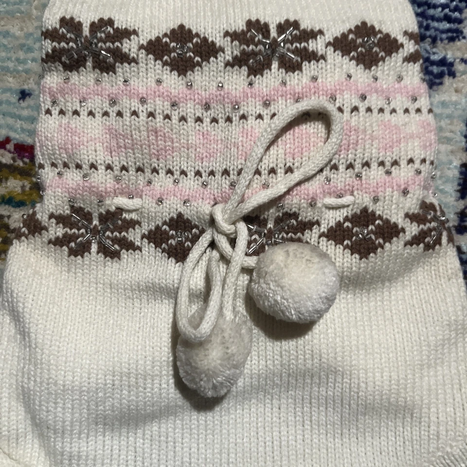 Oscar Newman dog  Sweater Beige Pink  Small Pompon Last One - Image 2 of 4