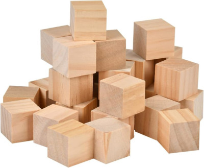 200 PCS 1x1 cm Unfinished Wood Cubes for Crafting
