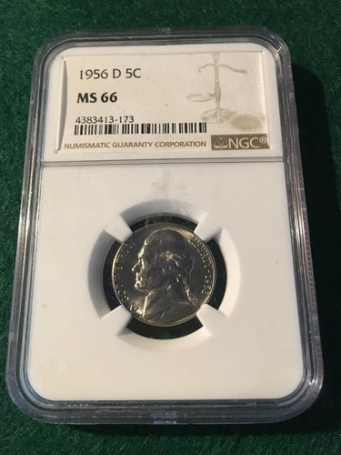 1956-D JEFFERSON NICKEL 5c NGC MS 66