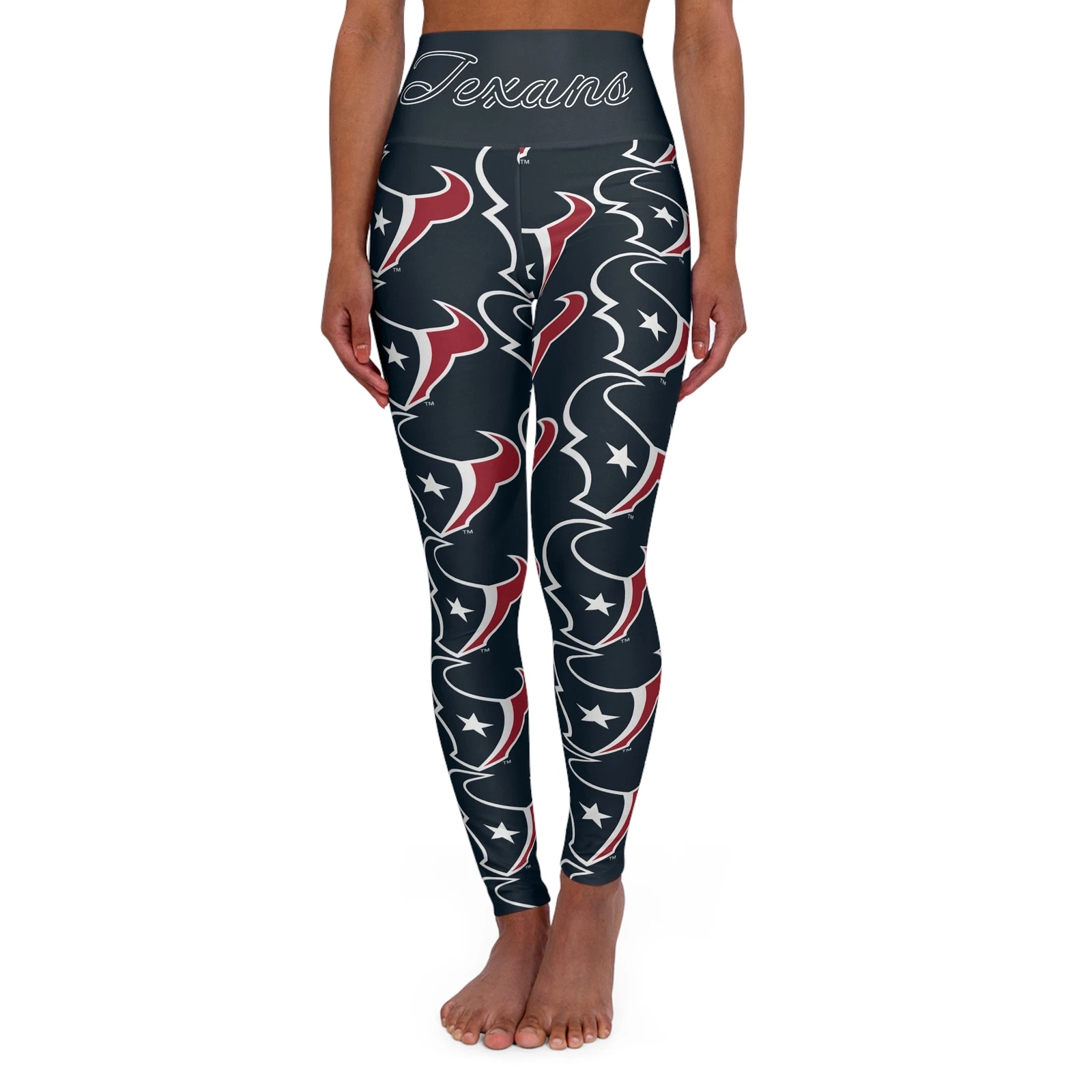 Houston Texans Navy High Waist Yoga Leggings