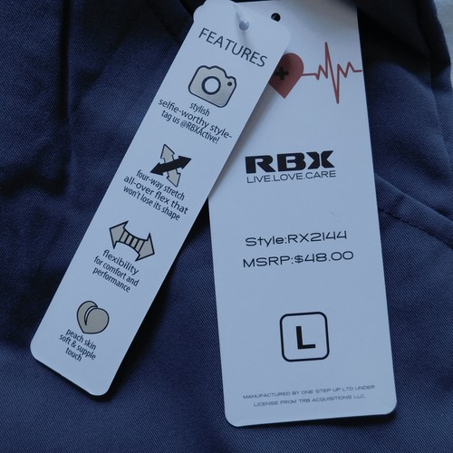 RBX Women's Scrubs Pants Joggers Pullon Stretch Waist Pockets Teal Large NWT - Picture 4 of 5