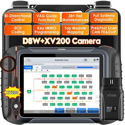 XTOOL D8W Topology Car Diagnostic Scan Tool Full System Coding Scanner XV200 HD