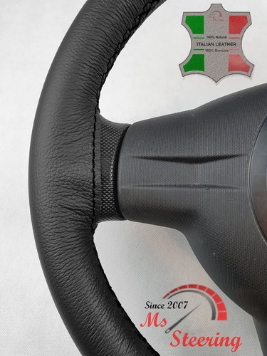 FOR AUSTIN MINI CLUBMAN 1275 15'' - BLACK LEATHER STEERING WHEEL COVER, BLACK 2 - Picture 7 of 12