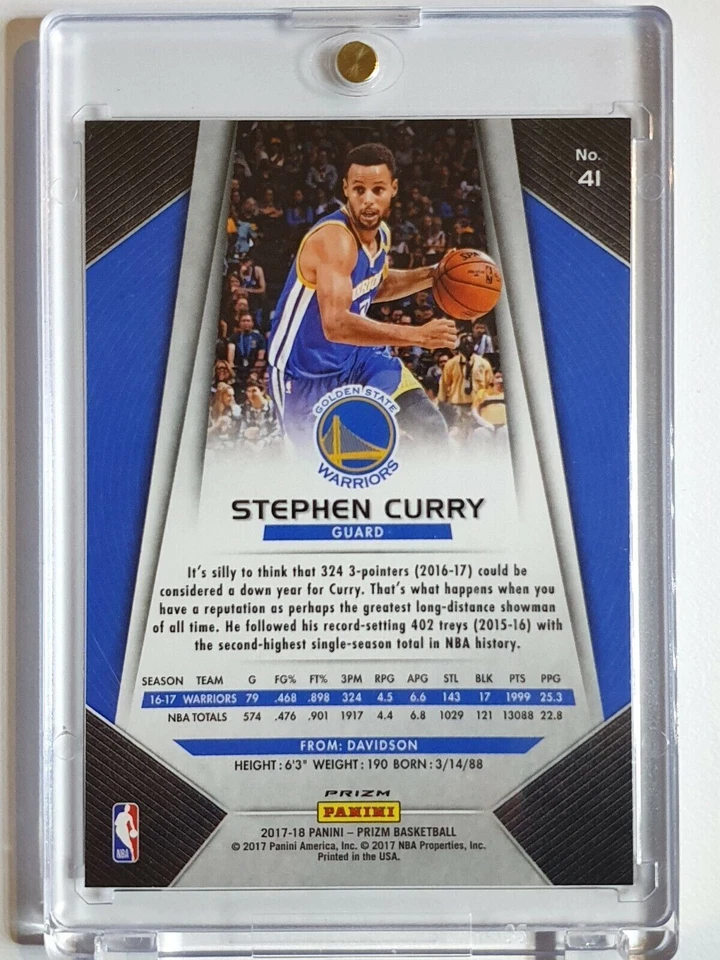 2017 Panini Prizm Stephen Curry #41 FAST BREAK HOLO - Ready to Grade - Image 2 of 2