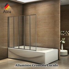 Aica Box Doccia Sopravasca Parete Da Vasca Pieghevole A Libro 120x140cm 5 Ante