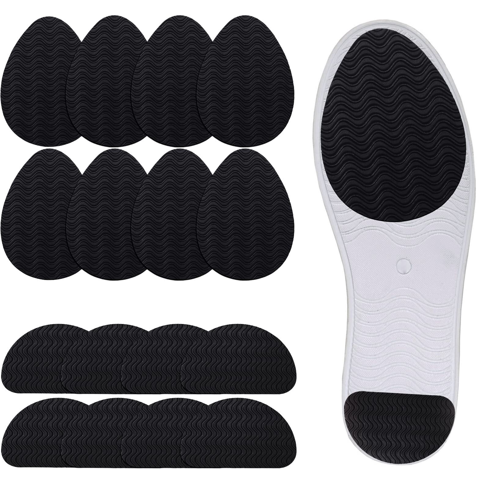 Syhood 16-Piece Black Anti-Slip Shoe Pads for Men & Women