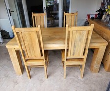 6ft Solid Mango Wood  Oakland furniture dining table and 4 Chairs