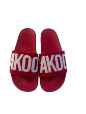 Mens 100% Authentic Akoo Slides Size US 10 & Color Red