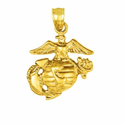 14k Gelbgold Adler Kugel Anker Anhänger/Charm, Made in USA