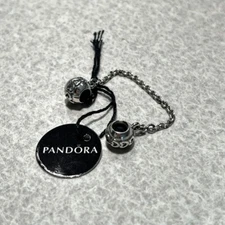 New Authentic Pandora Moments Silver 925 Band of Hearts Safety Chain Charm