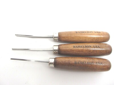 Ramelson Veiner Line V Checkering Wood Carving Hand Chisel Tools 3pc Gunsmith 