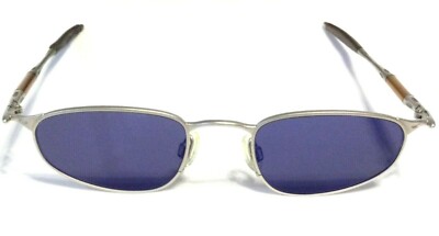 RARE OAKLEY MICHAEL JORDAN OO A WIRE SUNGLASSES Silver Frame Blue