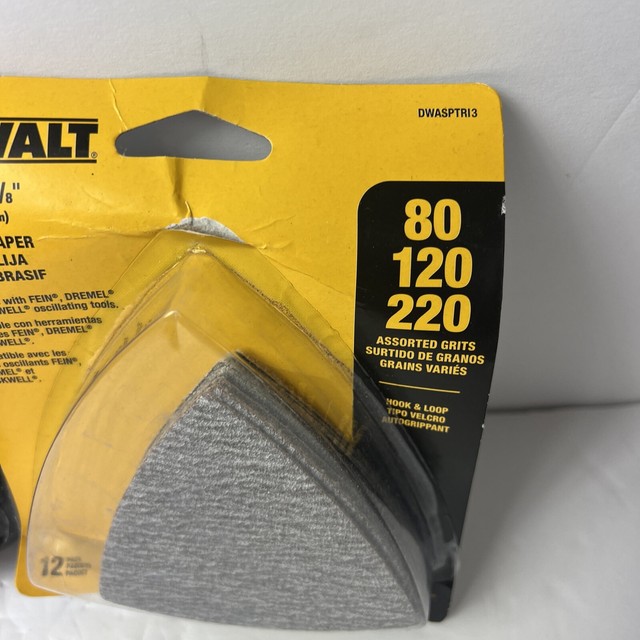 DEWALT DWASPTRI 12pk Hook and Loop 