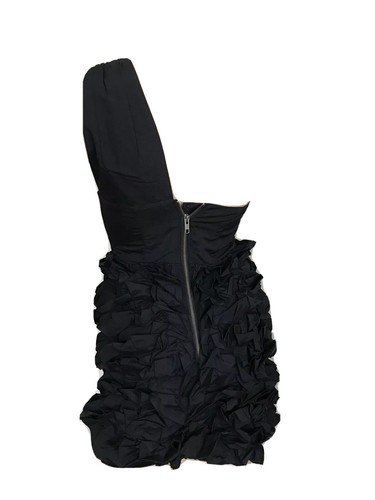 H&M EXCLUSIVE RARE BLACK ASYMMETRIC PARTY LBD MINI DRESS UK 6 EU 32 US 2 XS BNWT - Picture 11 of 12