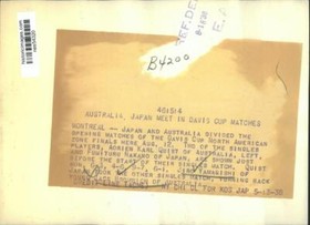 1938 Press Photo Adrian Quist &Jiro Yamagishi win Davis Cup tennis - nes54320