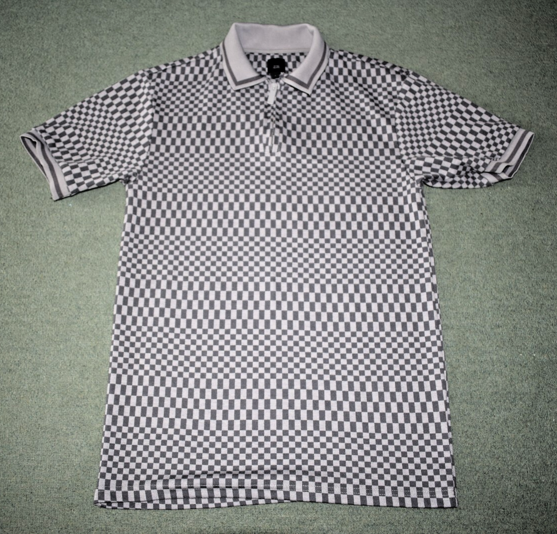 Checkerboard Zip Neck Polo Shirt for Skate Street Summer-image
