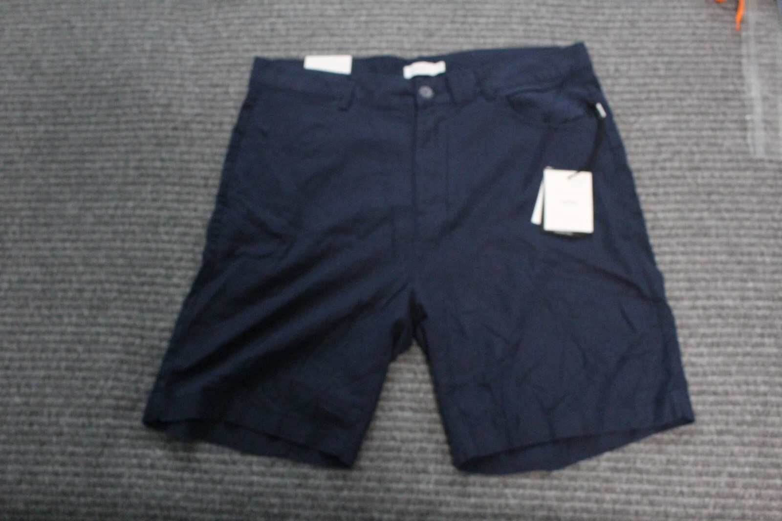 NWT Onia Deep Navy Stretch Linen Traveler Shorts Mens sz 34