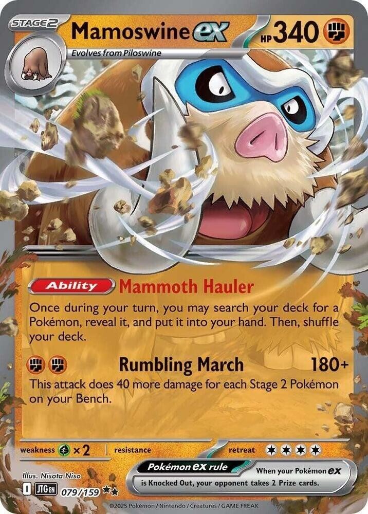 🔥Pokemon TCG Mamoswine ex - 079/159 - SV09: Journey Together NEAR MINT🔥