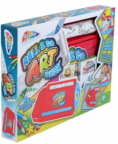 Grafix Roll & Go Portable Art Desk Kids Activity Kit School Holiday Colouring - Picture 2 of 3