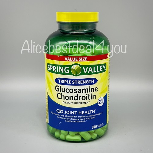 Spring Valley Triple Strength Glucosamine Chondroitin 340 Tablets Exp 1