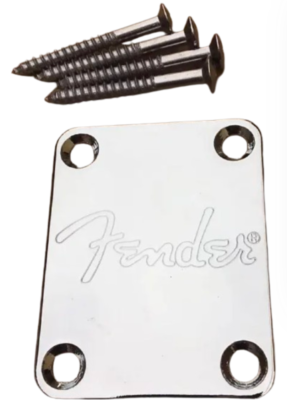 1 Placca In Metallo Con 4 Fori Per Manico Della Chitarra, Adatta A Chitarre E Bassi Fender, Strat, Stratocaster, Telecaster, Chrome - Foto 5