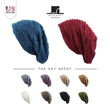 Beanie Hat - Winter Hat Unisex Baggy Wrinkled Slouch Fleece Lining Beanie 2800
