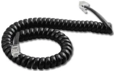 Landline Home Phone 9ft" Curly Coil Cord Handset Receiver Glossy Black NEW