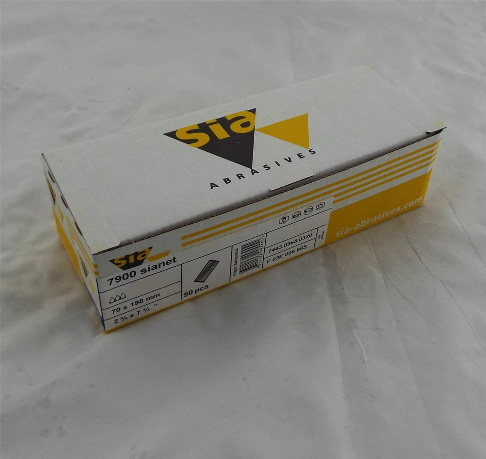 SIA Abrasives Sanding Strips 70mm x 198mm P80 Pack Of 50 Abrasive Hook Loop