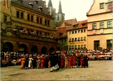 Vintage Postcard Rothenburg Historic Schäfertanz Scene
