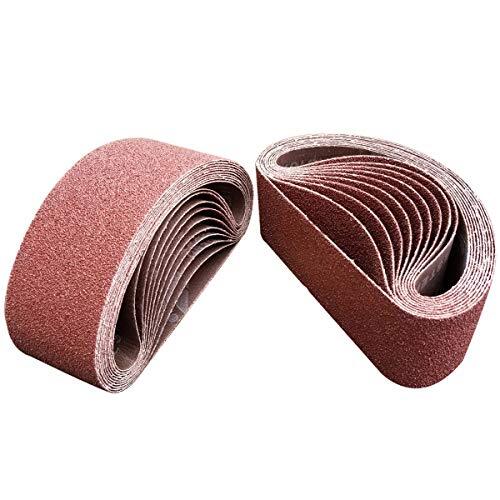 M-jump 20 Pcs 3 x 21 inch Sanding Belts | 40 Grit Aluminum Oxide Sanding Belt | Premium Sandpaper for Portable Belt Sander – 20 Pack