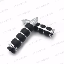 Pair 7/8" 22mm Motorcycle Handlebar Hand Grips CNC Aluminum Bike For Harley Dyna
