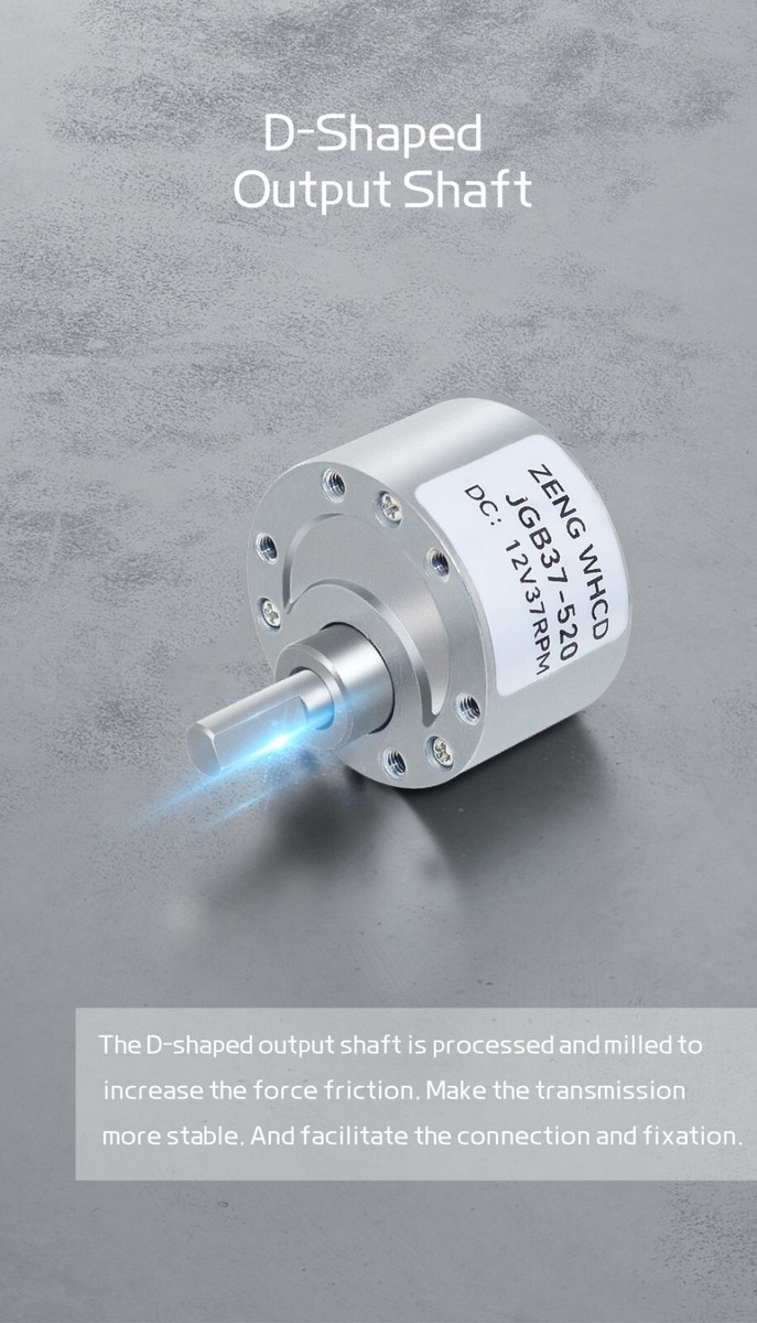 JGB37-520 Reduction Motor DC 6V 12V Hall Encoder With Speed