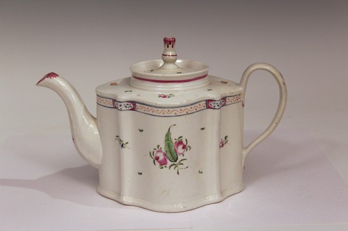 Antique New Hall Teapot Factory Y Porcelain English 18th Century 1790's