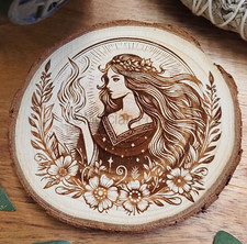 Brigid Altar Tile, Brighid Imbolc Altar Decoration Wood Slice Pagan