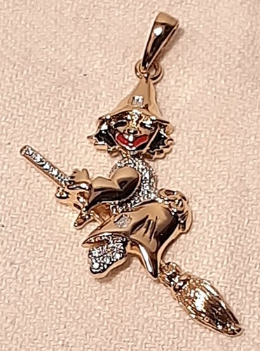 PIERRE LANG Witch Pendant Jewelry Signed Befana