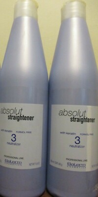 2 Salerm absolute straightener with keratin #3 neutralizer 15.9 oz straightening