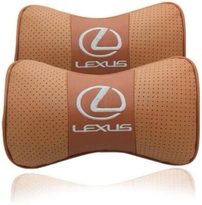 LEXUS Embroidered Neck Pillow Cushion Set of 2 Brown Line Japan New