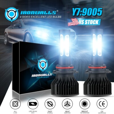 #ad 4 Side 9005 LED Headlight Super Bright Bulb Kit White 375000LM High Low Beam HB3 $19.99