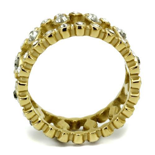 Marquise gold ring band 10mm eternity back cz 18kt steel cubic zirconia - Picture 3 of 4