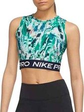 NWT 40 Nike Pro Women's Dri-FIT All-Over Print Cropped Tank Top DQ5566-365