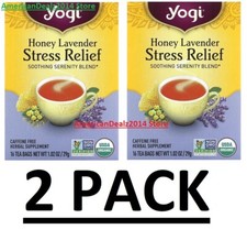 2 PACK - Yogi Honey Lavender Stress Relief 16 Tea Bags Total 32 FRESH