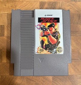Rush'n Attack (Nintendo NES, 1987) funzionante, cartuccia gioco e manuale + custodia
