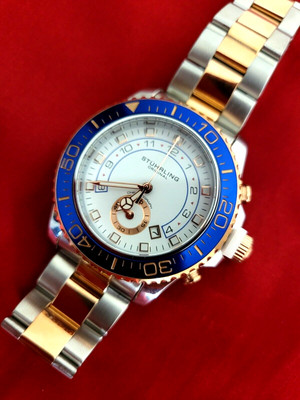  NEW Full Set Stuhrling Aqua diver 42MM Stainless Steel Men's Watch