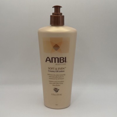 AMBI Soft & Even Creamy Oil Lotion with Olive Oil Shea Butter 12 oz NEW