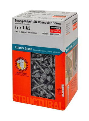 #ad Simpson Strong Tie SD9112R500 Strong Drive SD Connector Screw 9 x 1 1 2 in. $90.06