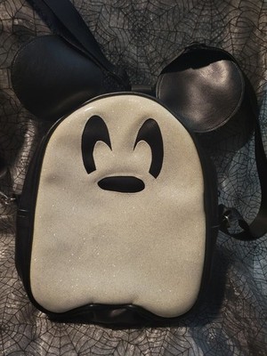 Mickey Mouse Glitter Sparkle Ghost Mini Backpack Purse Bag Bioworld Disney