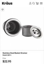 Kraus BST 1 Stainless Steel Sink Basket Strainer Gray Basket Strainer