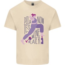 Camiseta Yoga Pilates Now Wine Later Divertida Alcohol Para Hombre Algodón Ligero