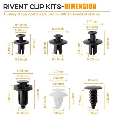 100 Auto Befestigung Clips Universal Befestigungsclips Türverkleidung Klammern